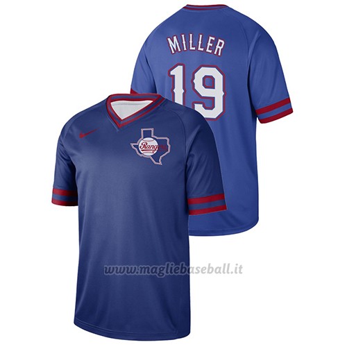 Maglia Baseball Hombre Texas Rangers Shelby Miller Cooperstown Collection Legend Blu